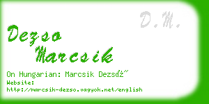 dezso marcsik business card